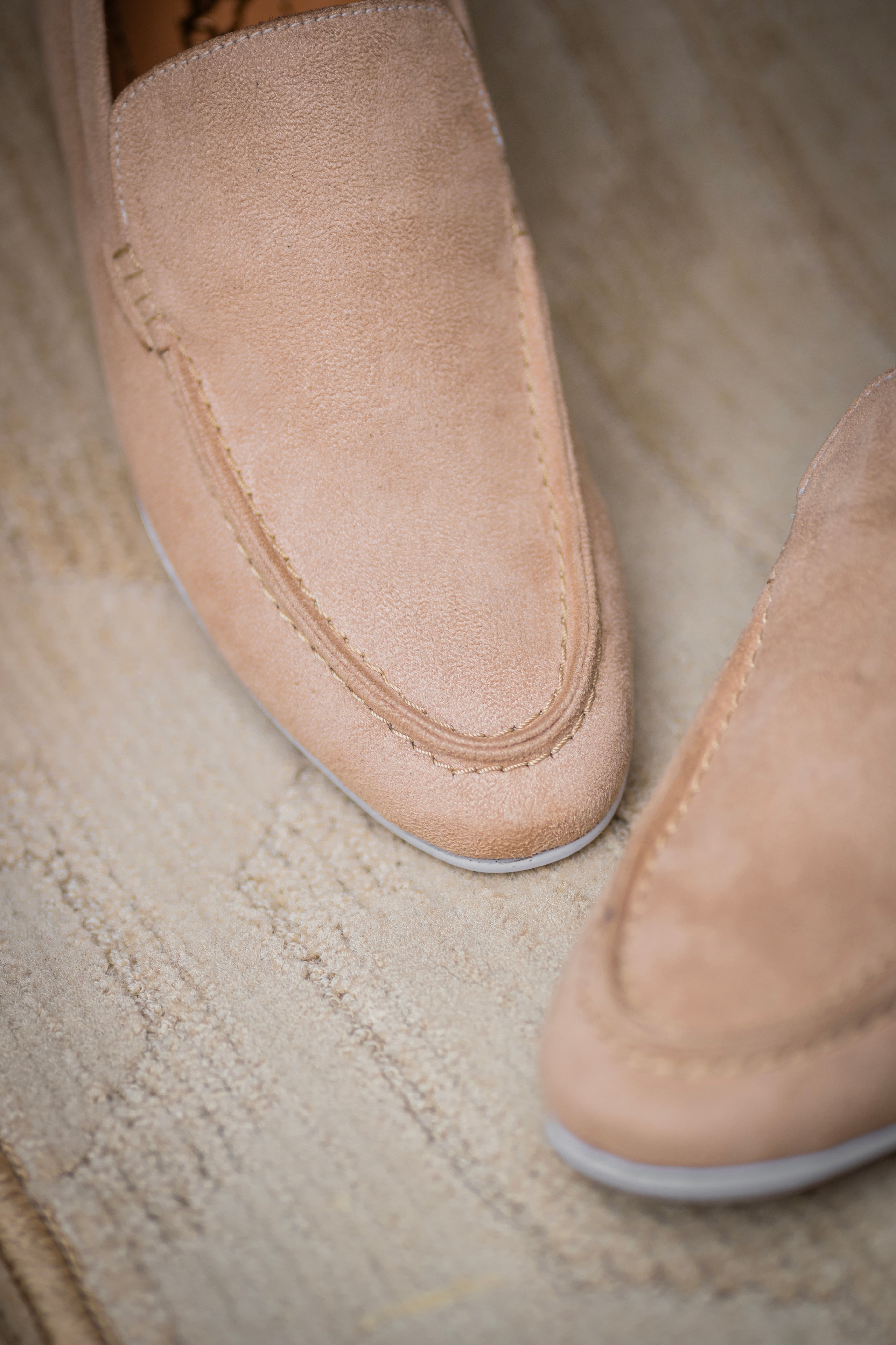 Suade Loafers - Beige Cream