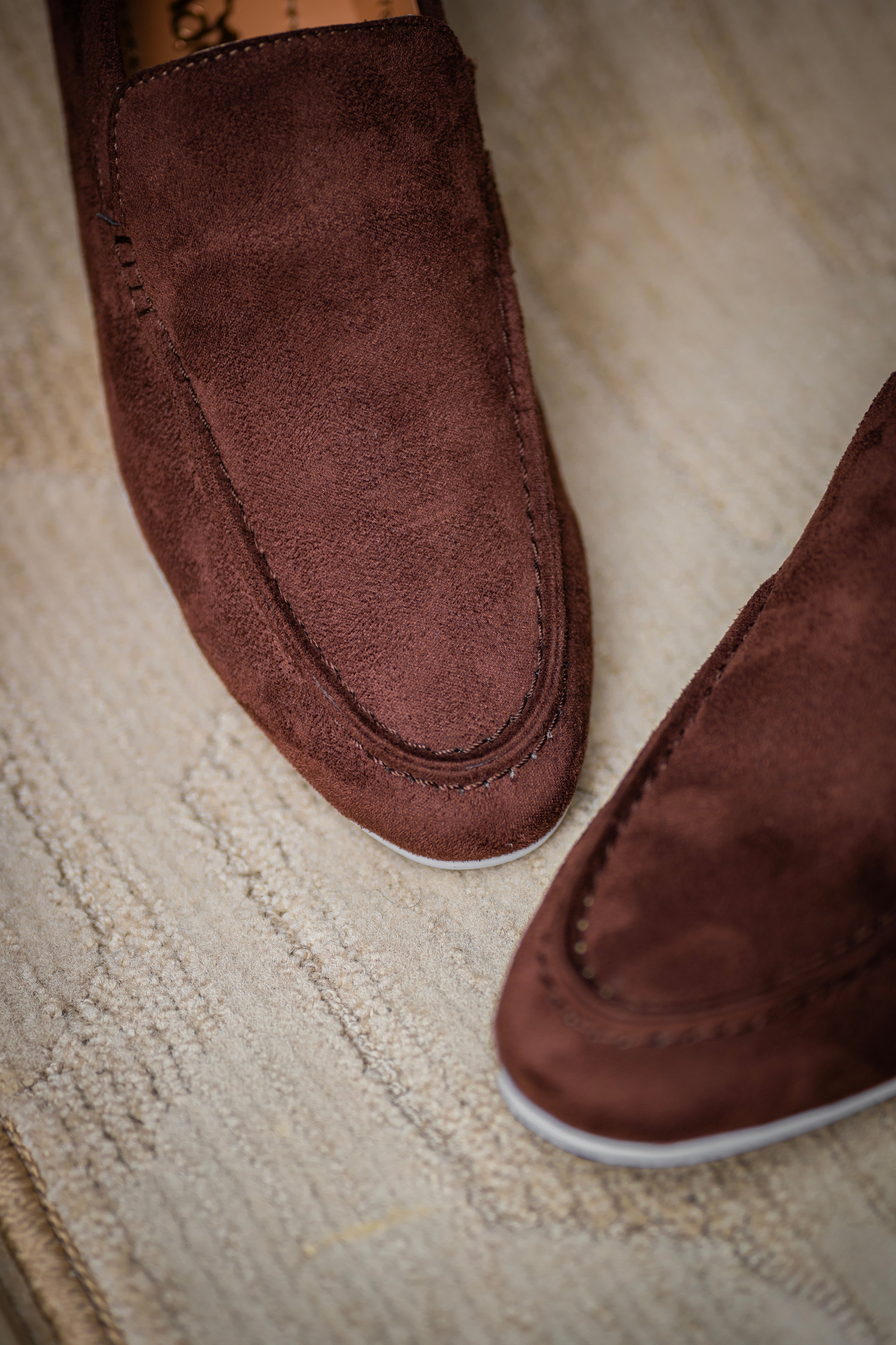 Suade Loafers - Chocolate Brown