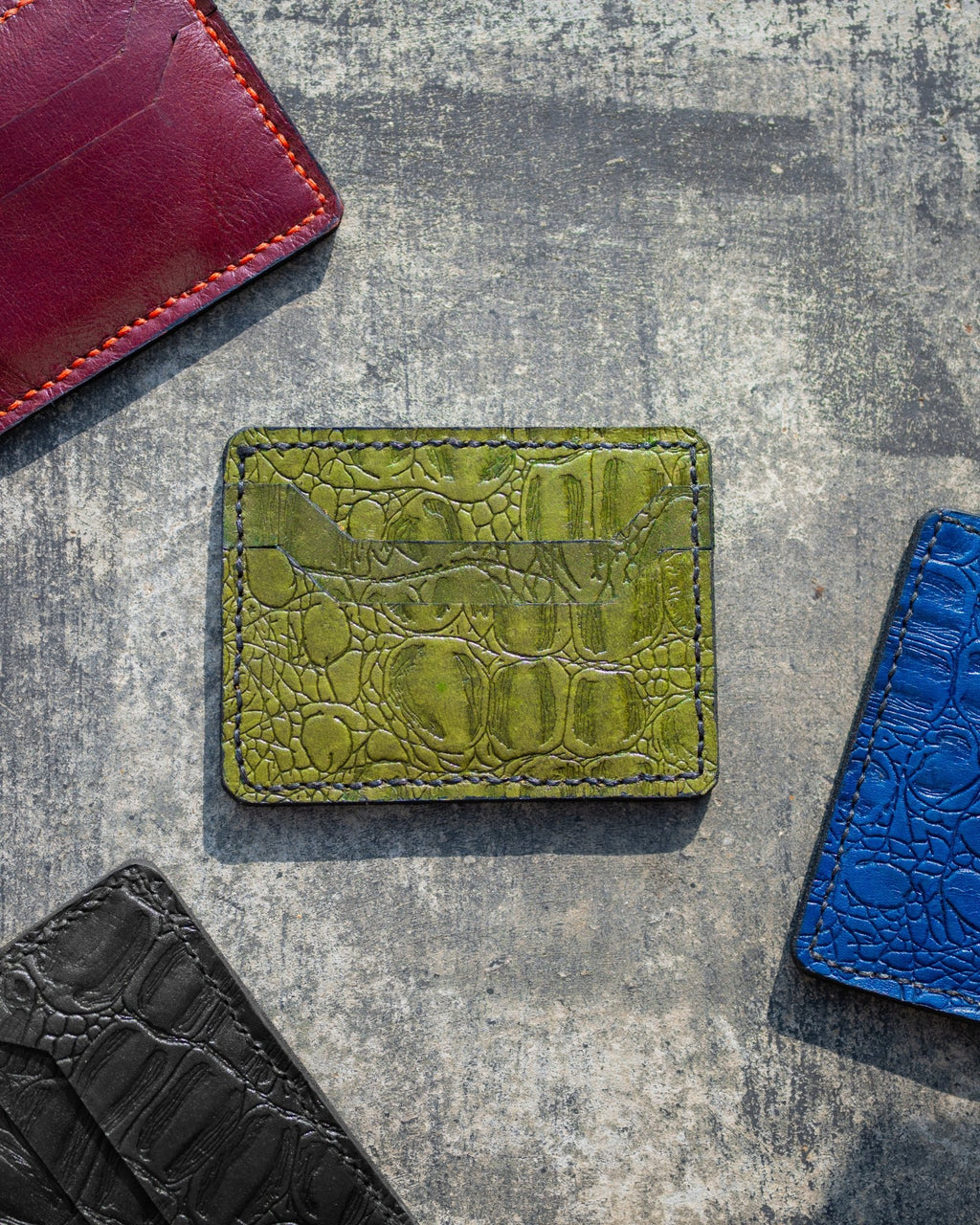 Card Wallet - Crocodile Green