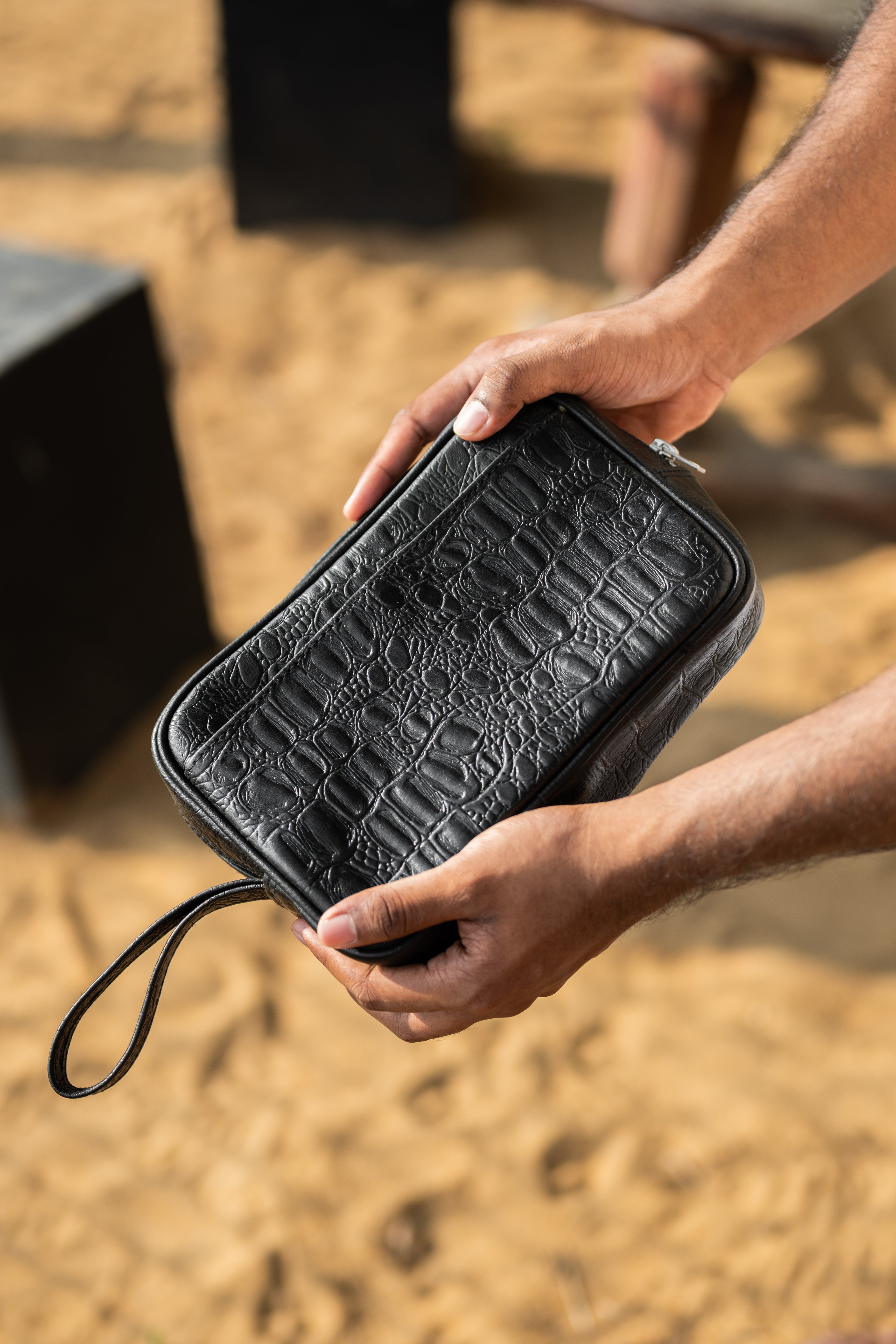 Leather pouch - Midnight Black