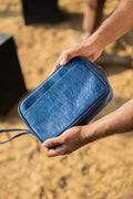 Leather pouch - Aqua Blue