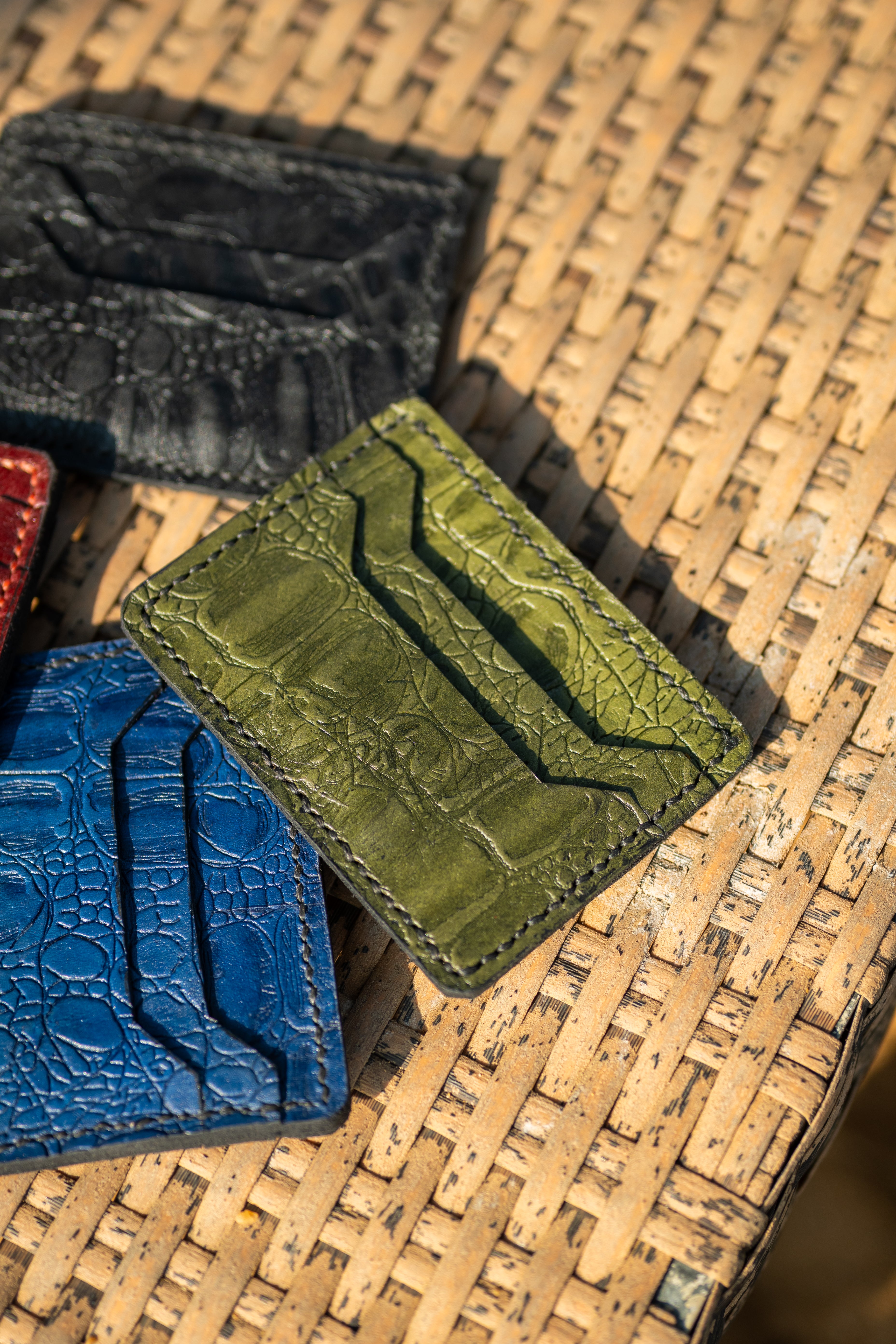 Card Wallet - Crocodile Green