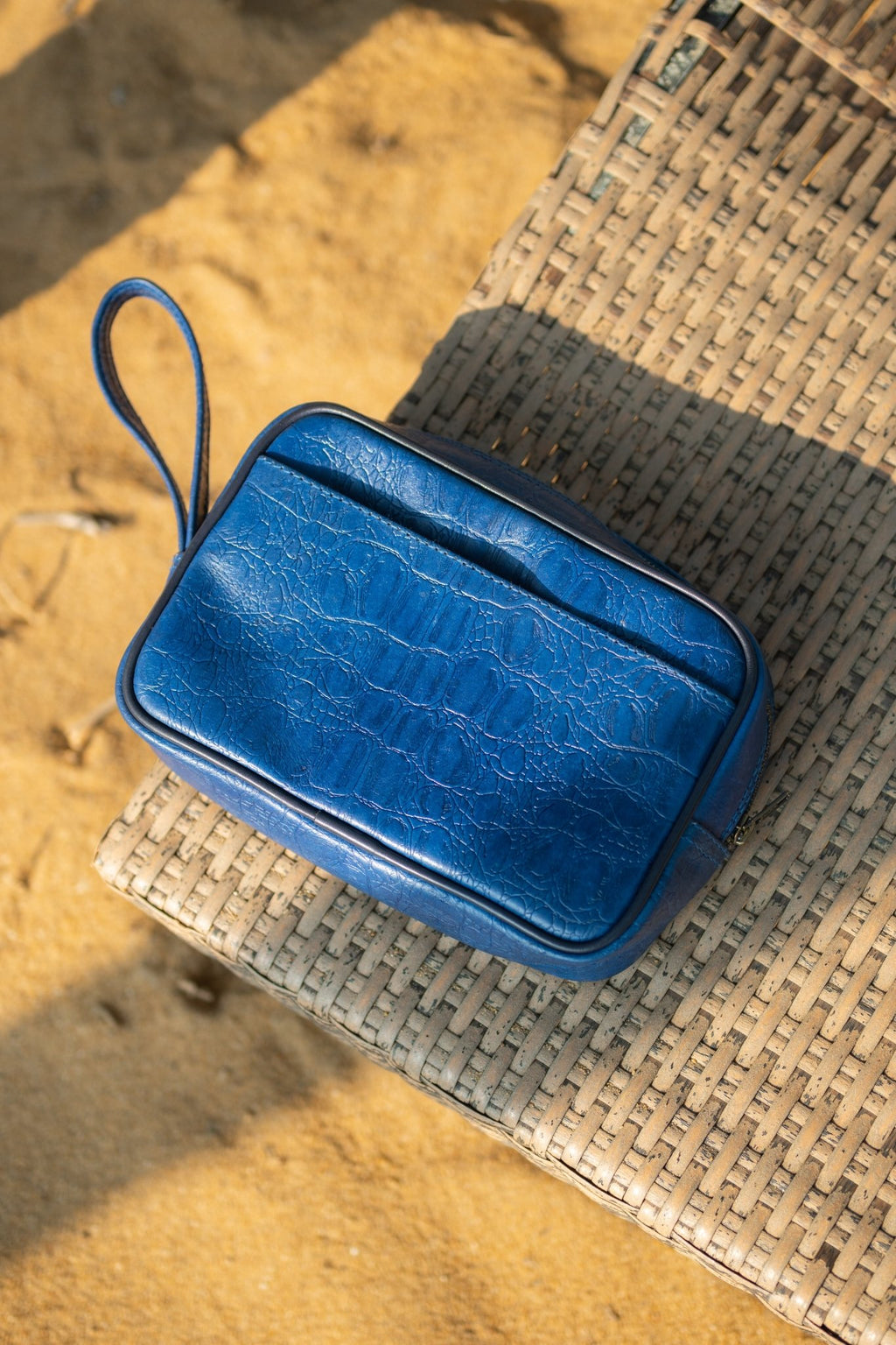 Leather pouch - Aqua Blue
